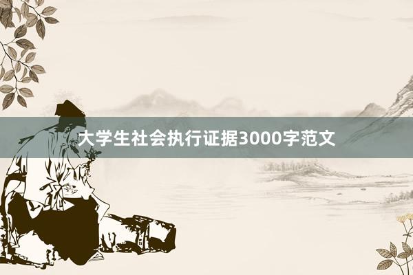大学生社会执行证据3000字范文
