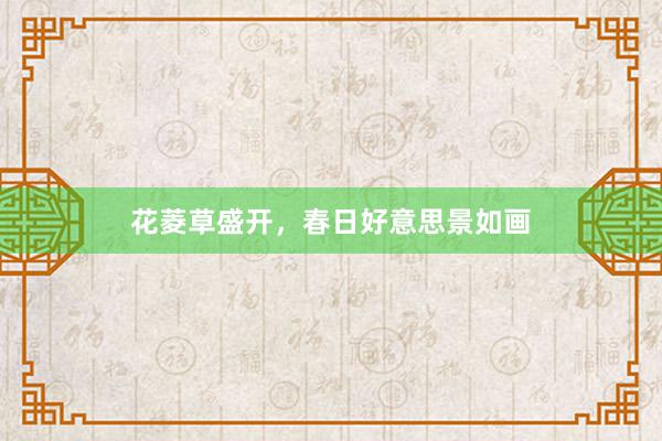 花菱草盛开，春日好意思景如画
