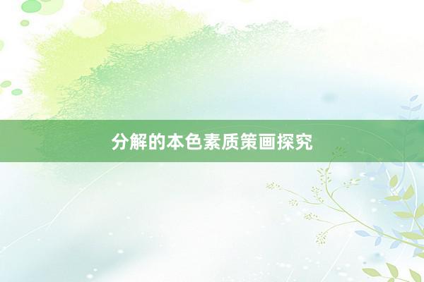 分解的本色素质策画探究